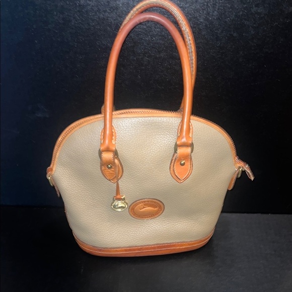 Vintage Dooney & Bourke Norfolk Beige and Brown Satchel - Picture 1 of 13
